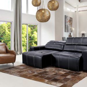 SOFA JACK 250CM CUERO NEGRO