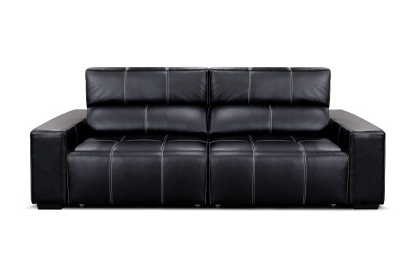SOFA JACK 250CM CUERO NEGRO - Imagen 2