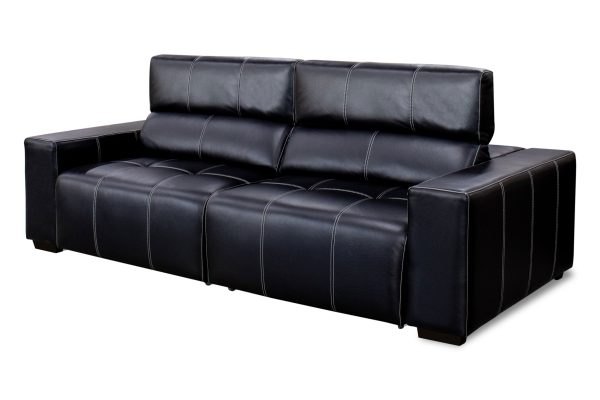 SOFA JACK 250CM CUERO NEGRO - Imagen 3