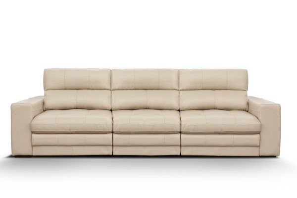 SOFA JOHN  290 CM CUERO COLOR KHAKI - Imagen 2