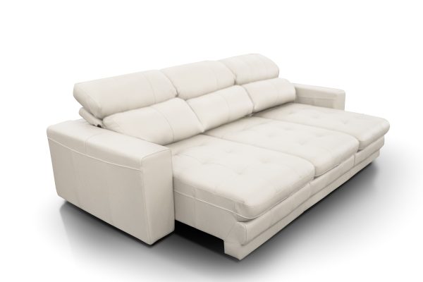 SOFA JOHN  290 CM CUERO COLOR BLANCO - Imagen 2