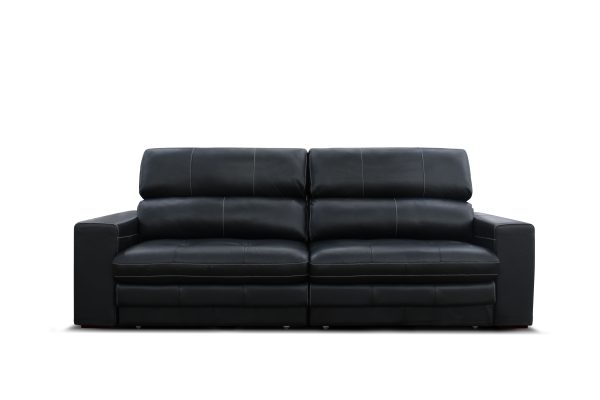 SOFA JOHN  250 CM CUERO COLOR NEGRO