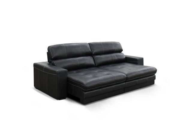SOFA JOHN  250 CM CUERO COLOR NEGRO - Imagen 2