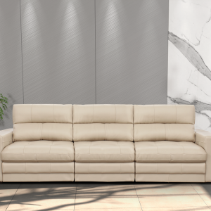 SOFA JOHN  290 CM CUERO COLOR KHAKI