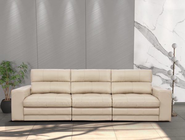 SOFA JOHN  290 CM CUERO COLOR KHAKI