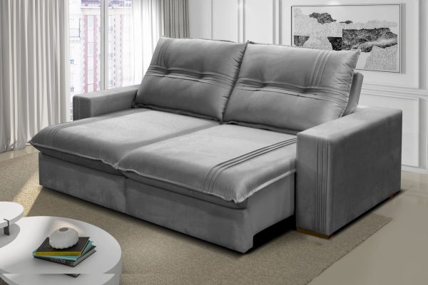 SOFA PETROPOLIS 230 CM COLOR TERCIOPELO GRIS