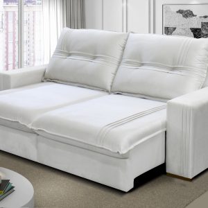 SOFA PETROPOLIS 250 CM COLOR TERCIOPELO BLANCO