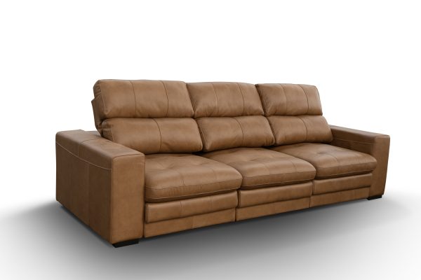 SOFA JOHN  290 CM CUERO CAMEL NATURAL PREMIUM