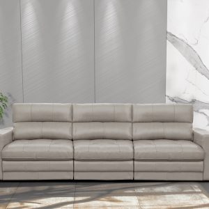 SOFA JOHN  290 CM CUERO COLOR SMOKE