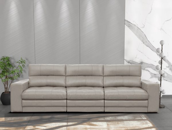 SOFA JOHN  290 CM CUERO COLOR SMOKE