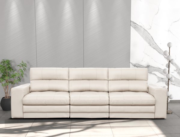 SOFA JOHN  290 CM CUERO COLOR BLANCO