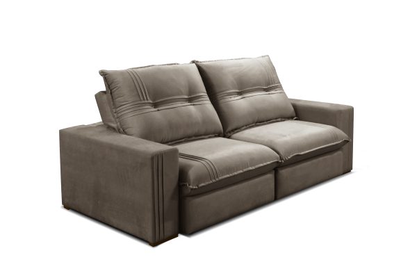 SOFA PETROPOLIS 230 CM COLOR TERCIOPELO CAFÉ - Imagen 2