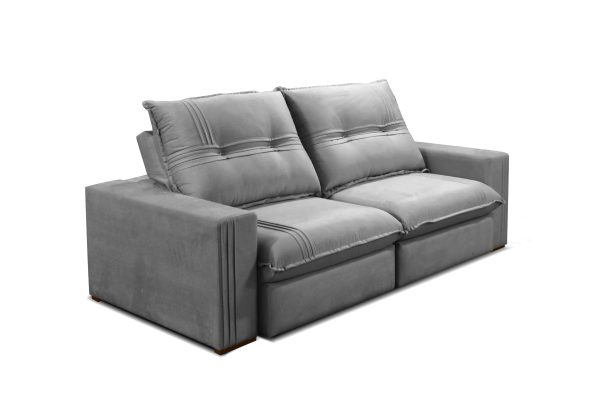 SOFA PETROPOLIS 230 CM COLOR TERCIOPELO GRIS - Imagen 2