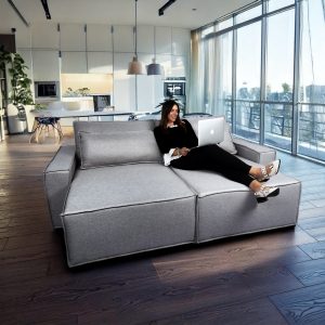 SOFA AYLA LINO GRIS PLATA 210 CM  (Color 9231)
