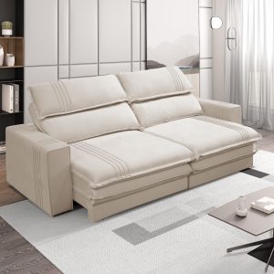SOFA OLIMPO 250 CM COLOR TERCIOPELO CRUDO (9205)