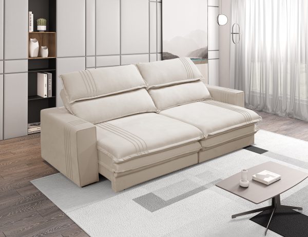 SOFA OLIMPO 290 CM COLOR TERCIOPELO CRUDO (9204)