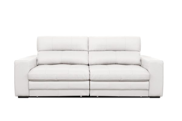 SOFA JOHN  250 CM CUERO COLOR BLANCO