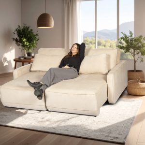 SOFA CAMA AWAY ALGODÓN BEIGE 206 CM
