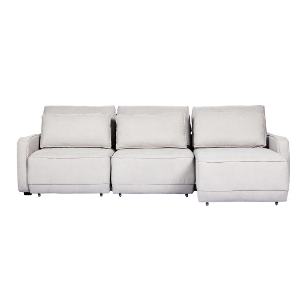 SOFA CAMA AWAY GRIS PERLA 3 MODULOS 268 CM - Imagen 3