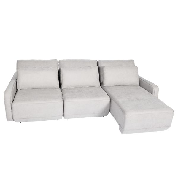 SOFA CAMA AWAY GRIS PERLA 3 MODULOS 268 CM - Imagen 2