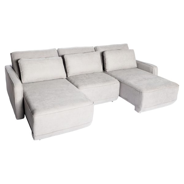 SOFA CAMA AWAY GRIS PERLA 3 MODULOS 268 CM - Imagen 4