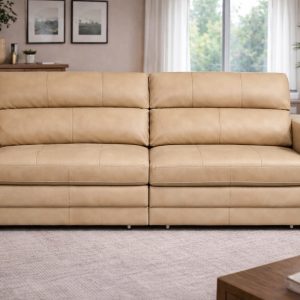 SOFA JOHN  230CM CUERO COLOR KAKHY